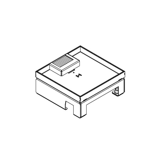Produktbild UBD 165 156  -  Unterflur-Bodendose UBD 160 small inkl. Deckel mit Kante, geschlossen, 15mm Vertiefung und 1 Bürstenauslass